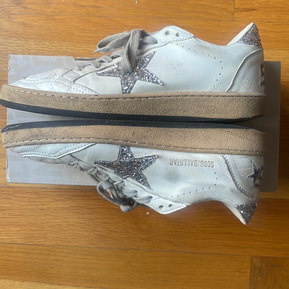 Golden Goose Ball Star Sneakers Used Size 38 white/gray/sliver
